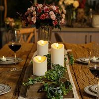 Bougies LED rechargeables, flamme 3D, forme pilier, plastique, fonctionnant sur piles, télécommande, Halloween, Diwali, mariage, Ramadan