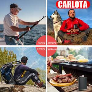 En gros, Ensemble de flasque à liqueur et whisky en acier inoxydable pailleté de 8 oz avec 2 verres à shot et entonnoir - Product Image 6