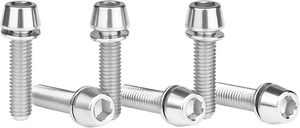 Tornillo hexagonal de titanio M5x16 de 18 mm con cabeza cónica y arandela para ejes de bicicleta. - Product Image 2