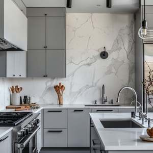 Juego de Muebles de Cocina Modulares Modernos de Lujo 2025, Diseño Lacado, MDF/Tablero de Partículas/Contrachapado, Ecológico e Impermeable para Uso en Hoteles - Product Image 1