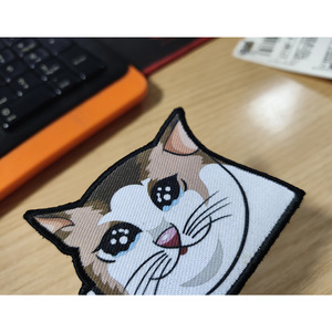 Mare all'aperto transfrontaliero all'ingrosso eco-friendly fatto a mano simpatico gatto dei cartoni animati ricamato con toppe in tessuto di ferro simpatiche gattino - Product Image 2