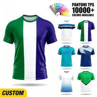 T-shirt à manches courtes pour homme, personnalisé ODM, à rayures verticales, avec impression 3D sur toute la surface, pour vêtements d'équipe