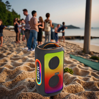 BKK / OEM 20W RMS Enceinte portable avec microphone intégré, boîtier en plastique, LED RGB, alimentation par batterie, Boombox sans fil pour extérieur