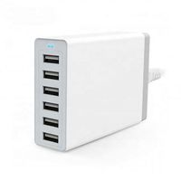 Cargador de Teléfono Móvil de Alta Calidad, 5V 10A, 6 Puertos, Cargador USB Rápido Multipuerto, Estación de Carga para Teléfono y Tableta