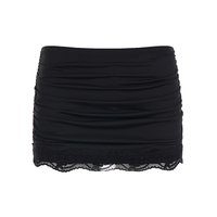 Mini-jupe d'été en maille à imprimé numérique couleur unie, style girly doux, taille naturelle, en Spandex/Polyester, lavable