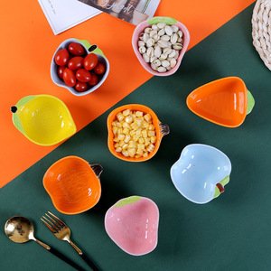 Platos de Cerámica Esmaltada Nórdica Creativa, Plato para Salsa de Piña, Plato Pequeño con Forma de Pétalo de Cactus, Platos Irregulares con Forma de Frutas y Verduras - Product Image 2
