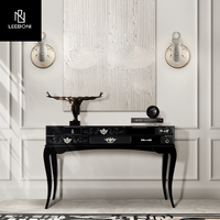 Table console contemporaine élégante en bois de tiroirs de marbre pour le salon