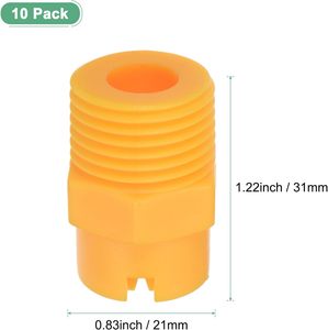 Boquilla de pulverización plana con rosca macho de 1/2 pulgada, 65 grados, diámetro del orificio de 2 mm. Boquilla de Plástico para Jardín con Control de Flujo Variable Manual - Product Image 3