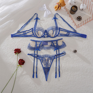 2025 ropa interior Sexy para mujer, lencería Premium, conjunto Sexy de fantasía con lazo y diamantes para chica, lencería transparente bordada con miel para mujer - Product Image 5
