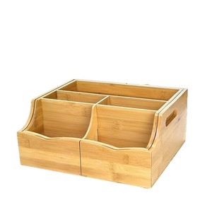 Caja de Almacenamiento de Escritorio de Bambú, Organizador de Madera Rectangular Expandible para Uso en Oficina - Product Image 3