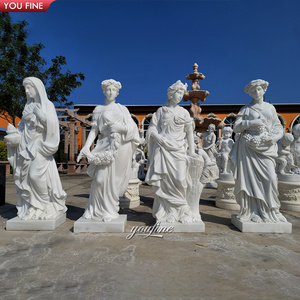Statue in marmo bianco a grandezza naturale degli Dei delle Quattro Stagioni Greche per Giardino Esterno in Vendita - Product Image 2