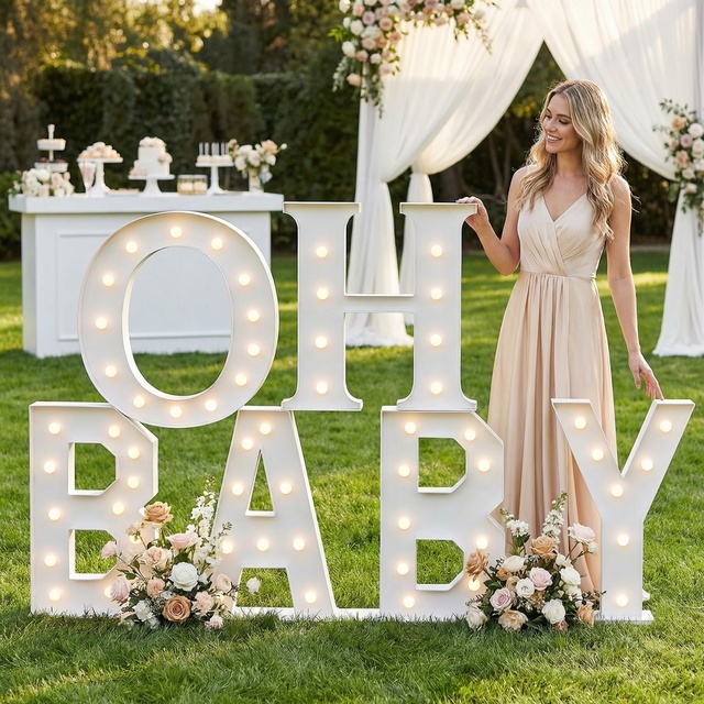 Customized 3ft 4ft Oh Baby Marquee Letters Large 26 Alphabet Rgb Led Sign for Weddings Birthday Parties Proposal Event Decor