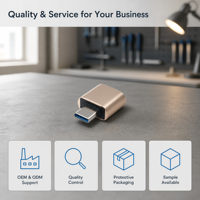 Adaptateur USB C OTG, convertisseur USB Type C mâle vers USB 2.0 femelle, boîtier en alliage d'aluminium pour téléphones, tablettes, ordinateurs portables