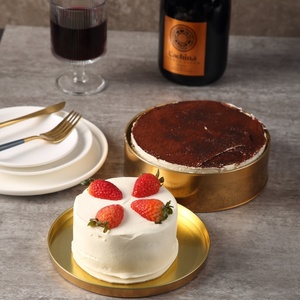 Customized Round Desserts <strong>Cake</strong> Cookie Packaging Ice Cream DIY Storage Dark Gold Pattern Food Grade Cookies <strong>Cake</strong> <strong>Tin</strong> Can - Product Image 2