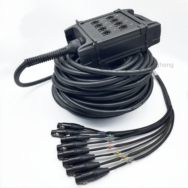8-Way Multi-Core XLR Audio Socket PVC Jacketed Stage Box for
