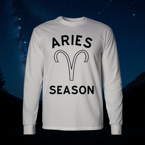 Camiseta de manga larga con glifo del zodiaco de la temporada de Aries, astrología - Product Image 3