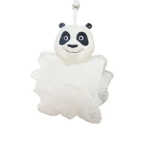 Custom shower clean bath animal bath sponge rubber bath ball with a toy body washing ball