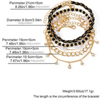 Ensemble de bracelets pour femmes, style bohème chic, multi-rangs, avec breloques en forme de graines, perles, cordon tressé, bijoux en perles, géométrique, strass, pompon