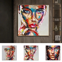 Décoration d'intérieur, art mural 100% fait main, peinture abstraite moderne, portrait personnalisé, toile, peinture à l'huile faite à la main