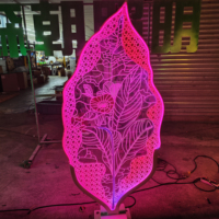 Lámpara LED Acrílica con Forma de Hoja Senzhao, Luz Decorativa RGB para Interiores y Exteriores