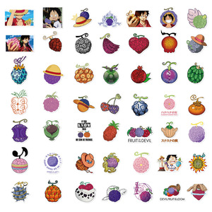 50 autocollants One Piece Luffy Fruit du <span class=keywords><strong>Diable</strong></span>, autocollants en vinyle imperméables pour ordinateur portable, skateboard, bagages - Product Image 4
