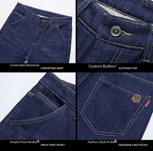 กางเกงยีนส์ทรงบอยเฟรนด์สำหรับผู้ชาย ฤดูใบไม้ร่วง-ฤดูหนาว สไตล์ลำลอง ดีไซน์หรูหรา ผ้าซาตินระบายอากาศ เอวสูง ปักลายเสือดาว สีเข้ม - Product Image 2