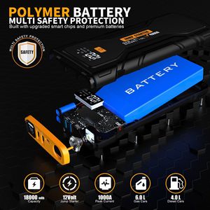 Arrancador de Baterías 4000A 12V con Luz LED para Automóviles de Pasajeros - Product Image 5