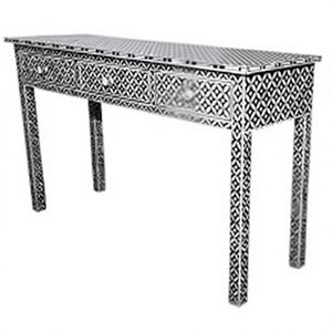 Table basse en os incrusté de design moderne, faite à la main, de haute qualité, durable, facile à nettoyer, portable, avec structure en bois, écologique et convertible - Product Image 5