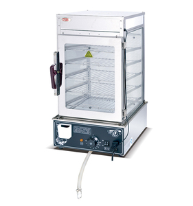 Vetrina Riscaldata Multifunzione Controllata da Microcomputer in Acciaio Inox per Panini e Hot Dog con Display in Vetro e Alimentazione Elettrica - Product Image 1