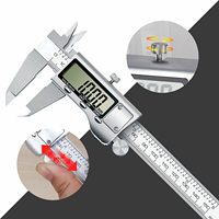 Calibre numérique en acier inoxydable, écran LCD grand format, conception anti-éclaboussures, conversion pouces/métrique, idéal pour la mesure
