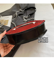 Halloween Vente à Chaud Unique Conception de Lèvres Rouges Femmes Gothique Diable Sac à Bandoulière Nouveauté Drôle Paillettes PU Sacs à Main et Sac à Main