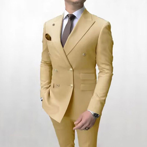 Costume de mariage classique pour <span class=keywords><strong>homme</strong></span>, bleu ciel, coupe ajustée, croisé, style italien, grande taille, sur mesure, pour témoin, avec pantalon à braguette zippée - Product Image 1
