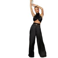 Combinaison ample et Sexy pour femme, nouvelle collection automne, col croisé, sans bretelles, pantalon large, couleur unie, Slip, Bandage, à dos nu