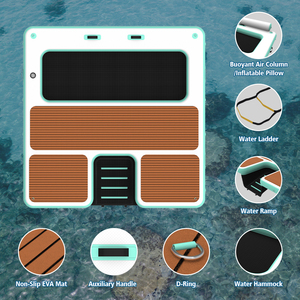Plataforma Flotante Inflable de 8 Pies con Rampa para Perros, Hamaca y Escalera para Barco/Yate - Product Image 3