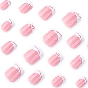 24 <span class=keywords><strong>Uñas</strong></span> Acrílicas Hechas a Máquina, Estilo Francés Blanco Simple, <span class=keywords><strong>Uñas</strong></span> Postizas <span class=keywords><strong>Cortas</strong></span> Cuadradas, Diseño de <span class=keywords><strong>Uñas</strong></span> al por Mayor - Product Image 3