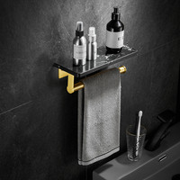Maofjin'j — coiffeuse murale en marbre noir, accessoires de salle de bains de luxe, coiffeuse de douche, caddie