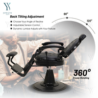 Chaises de barbier modernes de luxe en acier inoxydable pour la coupe de cheveux, chaises de barbier inclinables, chaises de salon de coiffure pour la coiffure