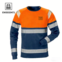 Combinaisons de travail de sécurité en polyester respirant à haute visibilité pour les ouvriers du bâtiment, uniforme réfléchissant