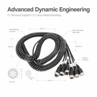 Kabel Spiral M12 Kustom dengan JST SHD 0.8-1.25mm Pitch, untuk Industri Medis, PBT Nylon IP67, Elektronik, Pabrik Baja
