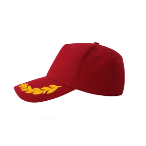 Cappellino da Baseball Personalizzato con Ricamo Foglie di Quercia, 100% Cotone, Regolabile, Unisex, Design a Sei Pannelli, Colore Grano - Product Image 3