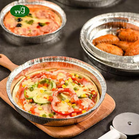 VVG Custom OEM Plateau en aluminium jetable et recyclable argenté de 8/9/10/12/16 pouces pour friteuse à air, four, barbecue, cuisson et pizza