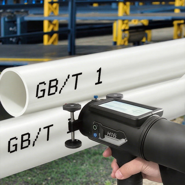 Handheld Inkjet Printer - Pipe and Concrete Marking System with Touchscreen Battery Powered