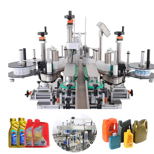 Machine d'étiquetage automatique double face haute précision contrôlée par PLC avec pompe et roulement pour bouteilles et canettes en verre/plastique/métal - Product Image 5