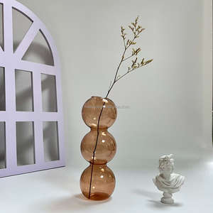 Usine À La Main Trois Boules Cylindrique Vase En Verre Vase <span class=keywords><strong>De</strong></span> Bureau Pièce Décorative Arrangement <span class=keywords><strong>De</strong></span> Fleurs Vase En Verre - Product Image 3