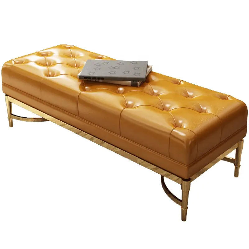 עם מודרני יוקרה נירוסטה עיצוב סלון חדר שינה מלתחה לבן צהוב נעלי ספסל ספסל