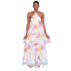 Vestido Largo de Fiesta para Mujer, Verano 2026, Estampado Floral, Cachemir, Espalda Descubierta, Sin Mangas, Secado Rápido - Product Image 2
