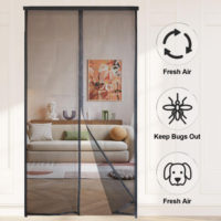 Nouveau modèle haut de gamme sans perçage avec bande magnétique pour porte d'entrée – Rideaux anti-insectes spéciaux, moustiquaires, stores et volets.