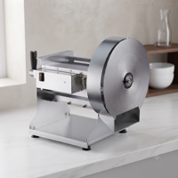 Multifunctionele elektrische snijmachine voor groenten, fruit, aardappelen, citroenen, appels. Ideaal voor schoolkantines, hotels. RVS behuizing.