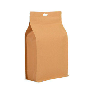 Sachet refermable à fermeture éclair en papier kraft brun, noir dépoli, personnalisé, de 0,2 mm, pour emballage alimentaire, vente en gros - Product Image 1