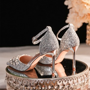 Salto de ouro para mulheres, plataforma feminina de 6.5cm/8.5cm, de alta qualidade, com diamantes, para boate noturna, peep toe, salto luxuoso para mulheres - Product Image 5